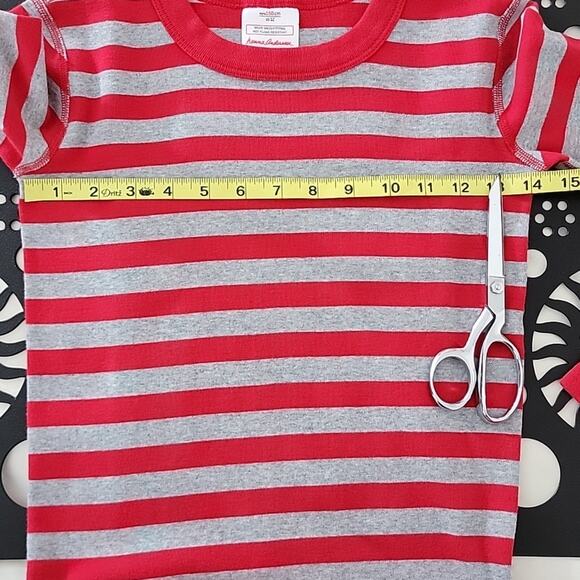 Hanna Andersson striped red and gray organic cotton pajama top Kid 12 - Picture 8 of 8